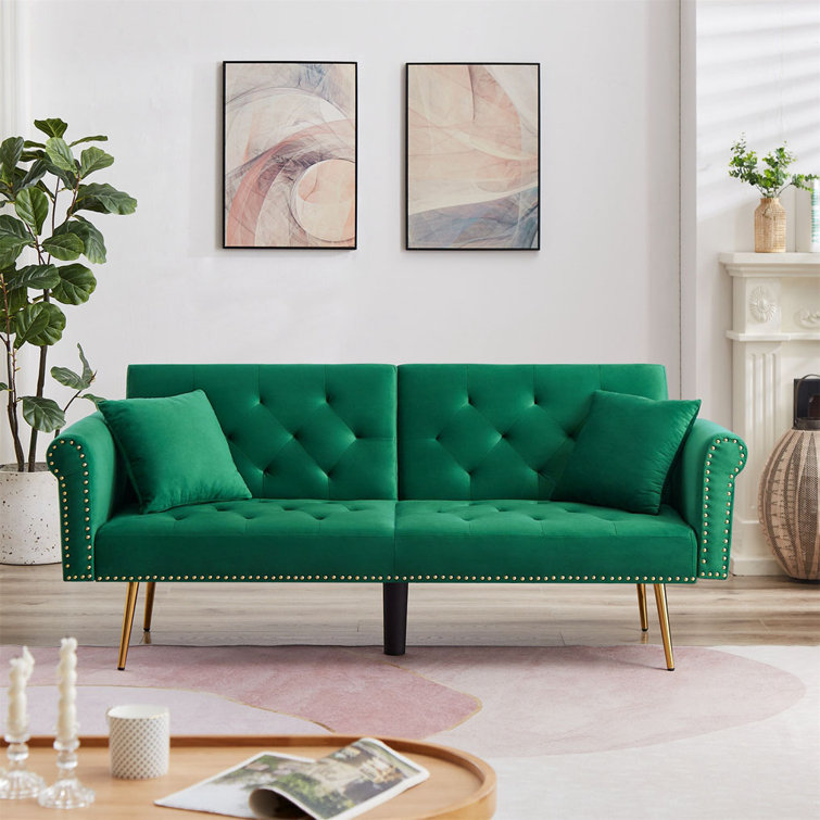 Wayfair couch online green velvet